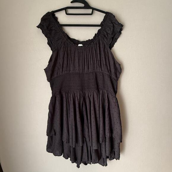Princess Polly sz 8 black ruffle cottage‎ boho romper NWOT - Picture 3 of 11